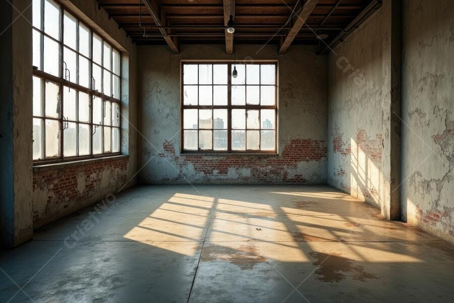 Foto Ambiente Industrial Vazio Janelas Grandes Luz Natural