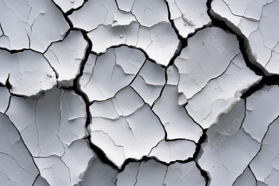 Foto Rachaduras Solo Seco Textura Abstrata Branca e Preta