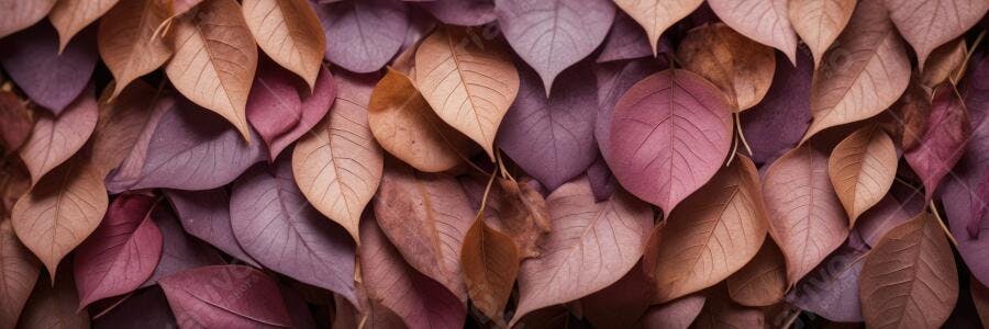 Foto Folhas Secas Outono Tons Rosados Roxos Marrons