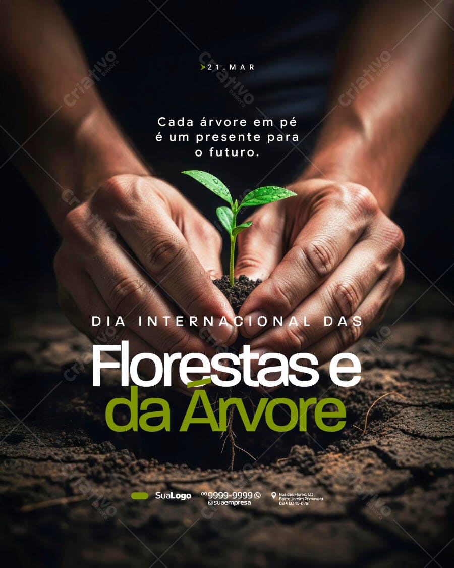Post Dia Internacional das Florestas e da Árvore PSD Editável