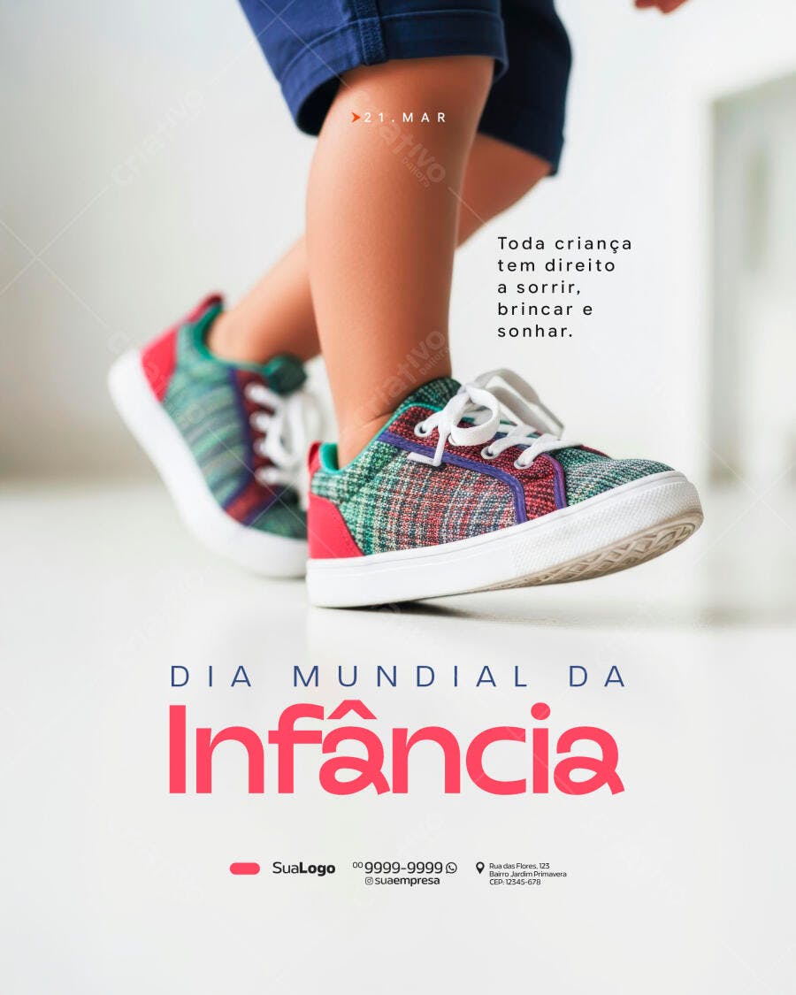 Post Instagram Dia Mundial da Infância PSD Editável