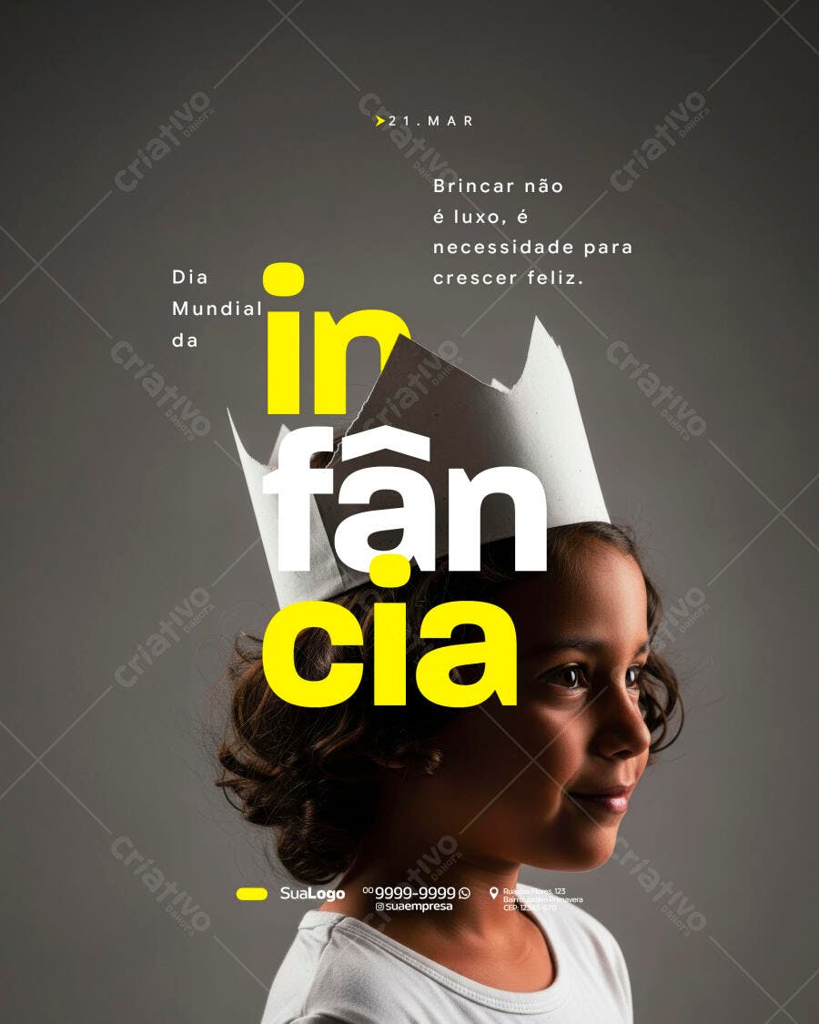 Post Instagram Dia Mundial da Infância PSD Editável