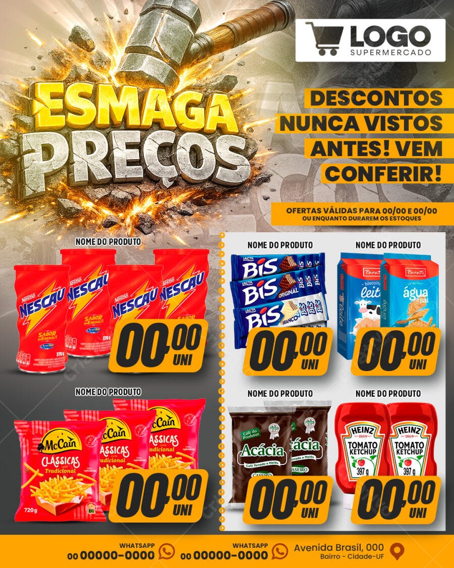 Flyer Supermercado Esmaqa Preços Ofertas PSD Editável