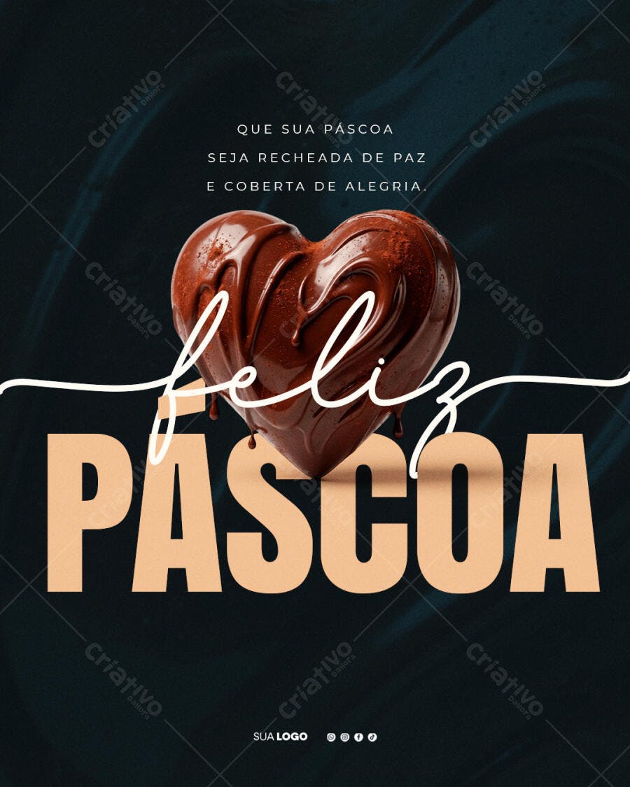 Post Instagram Páscoa Chocolate Confeitaria PSD Editável