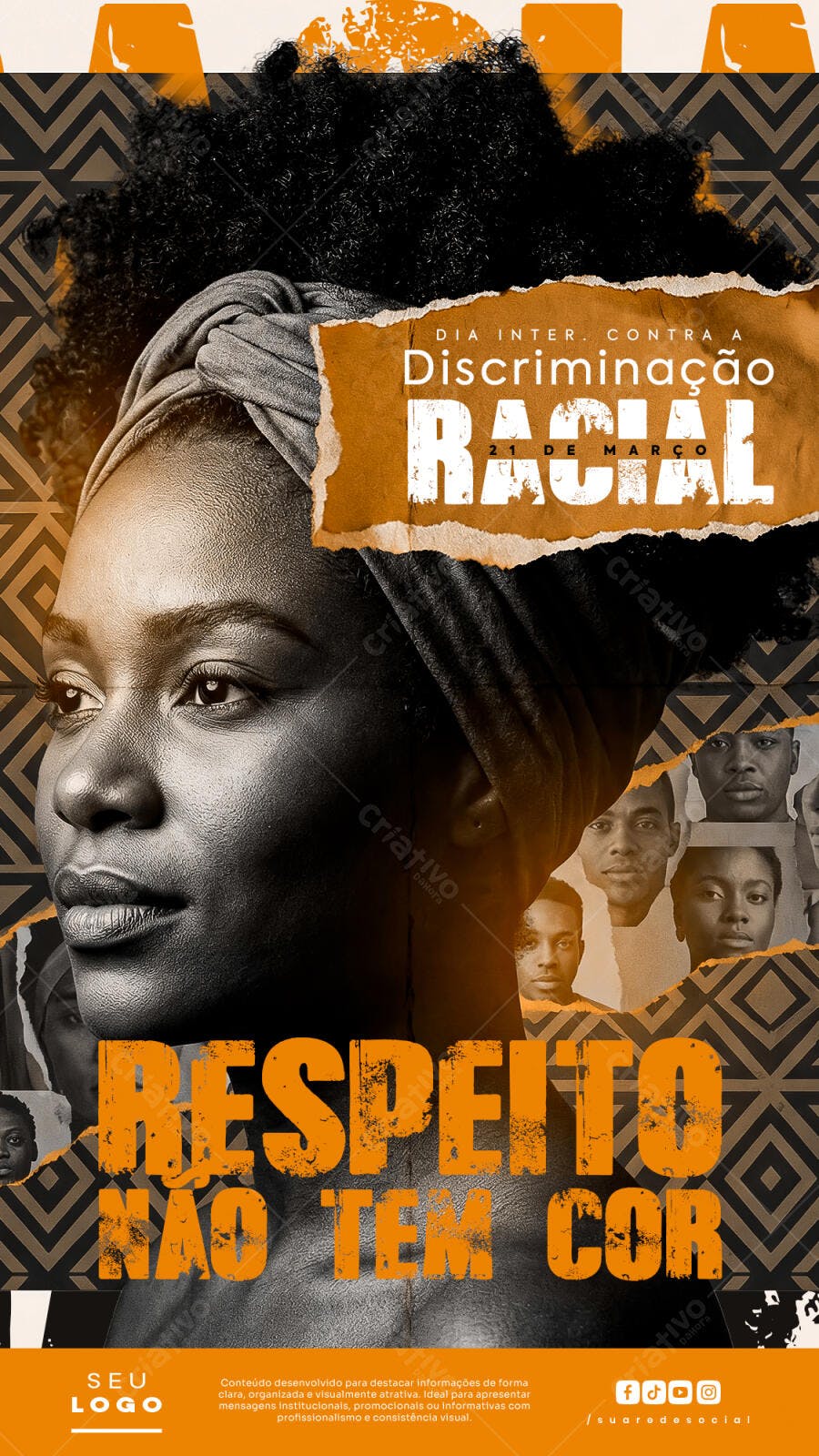 Story Dia Contra Discriminação Racial 21 de Março PSD Editável