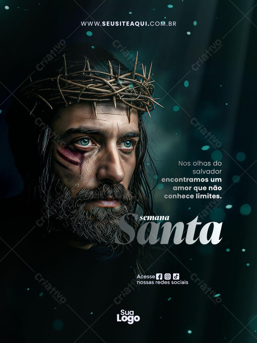 Post Instagram Semana Santa Páscoa PSD Editável