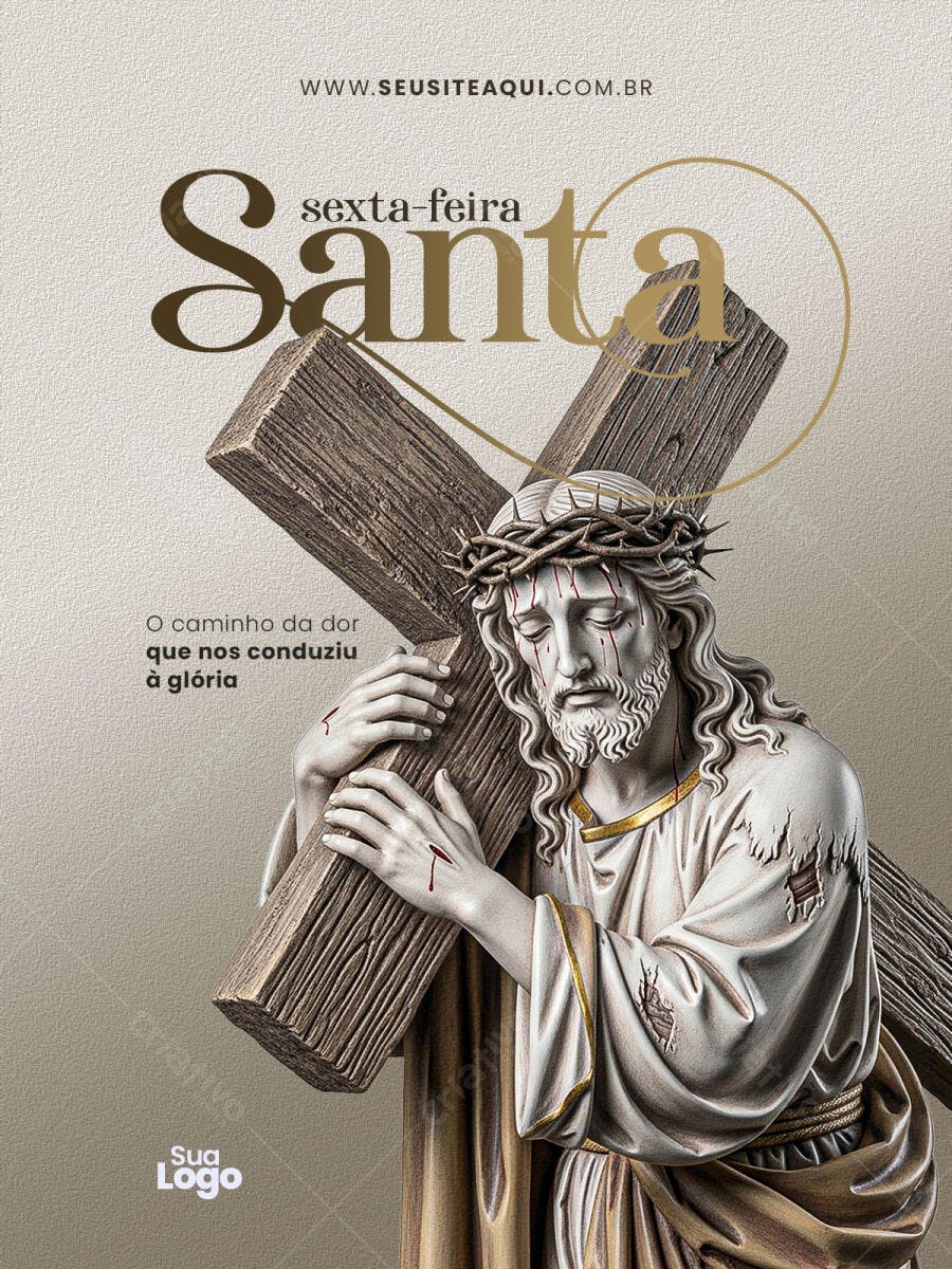Post Sexta-feira Santa Páscoa Religioso PSD Editável