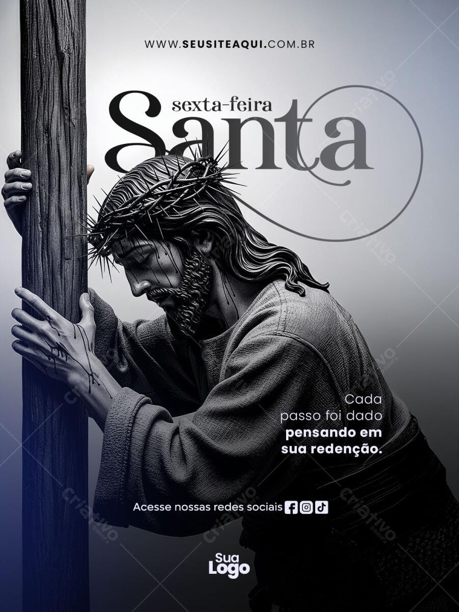 Post Sexta-feira Santa Páscoa PSD Editável
