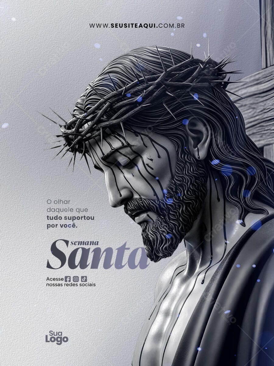 Post Instagram Semana Santa Páscoa PSD Editável