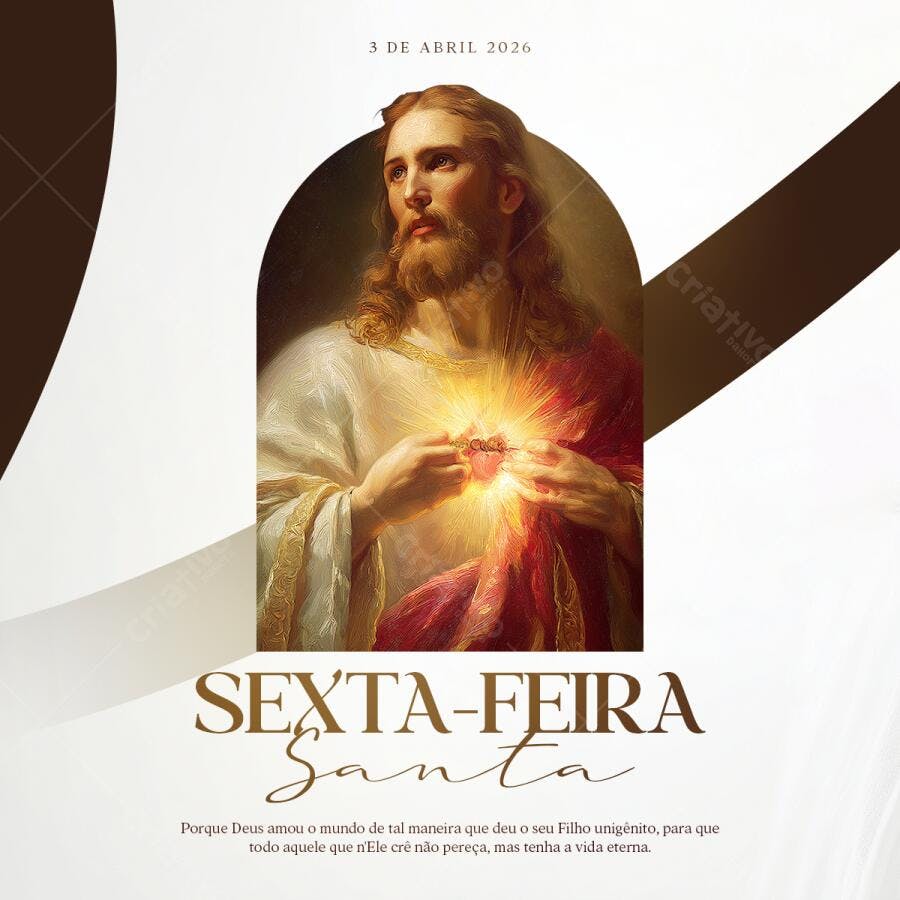 Post Sexta-Feira Santa Páscoa Religioso PSD Editável