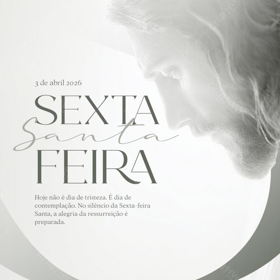 Post Sexta Santa Páscoa Religioso PSD Editável