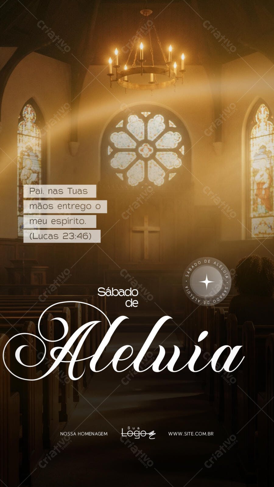 Story Instagram Sábado de Aleluia Igreja PSD Editável