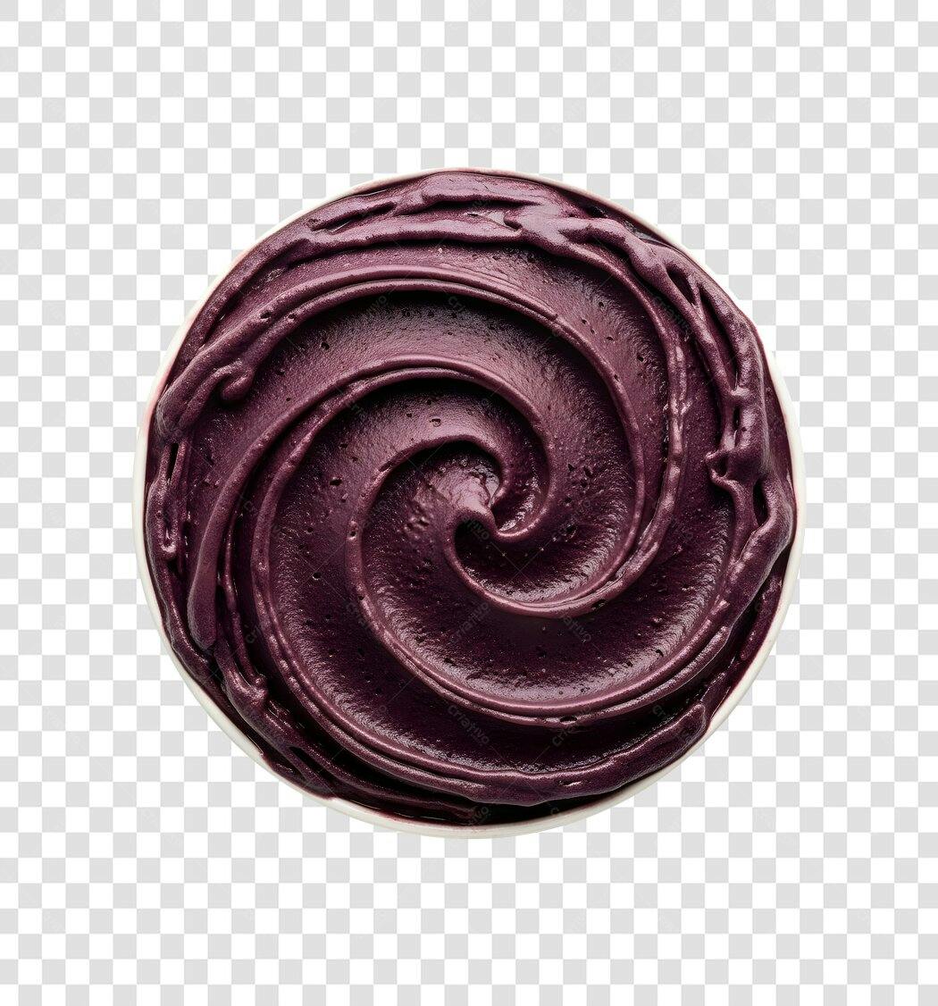 Foto Recortada Açaí Tigela Espiral Roxo PNG Fundo Transparente