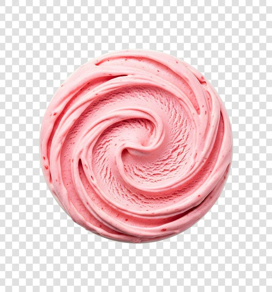 Foto Recortada Sorvete Morango Rosa PNG Fundo Transparente