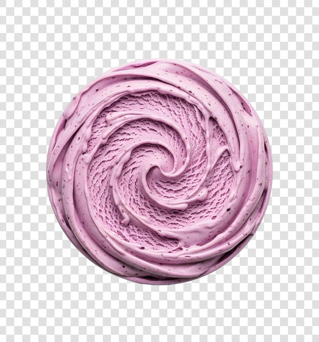 Foto Recortada Bola Sorvete Mirtilo Roxo PNG Fundo Transparente