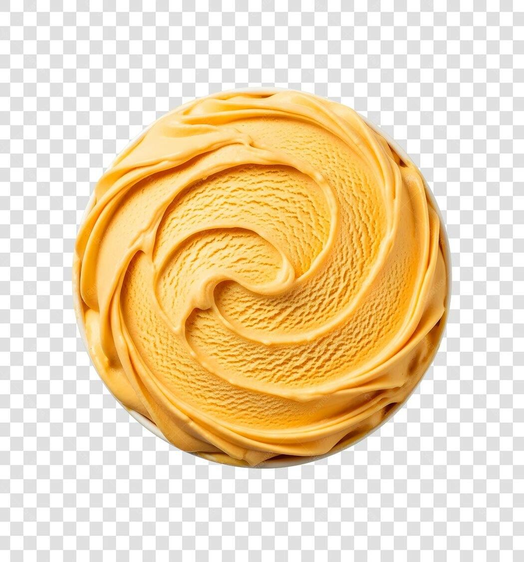 Foto Recortada Bola Sorvete Caramelo PNG Fundo Transparente