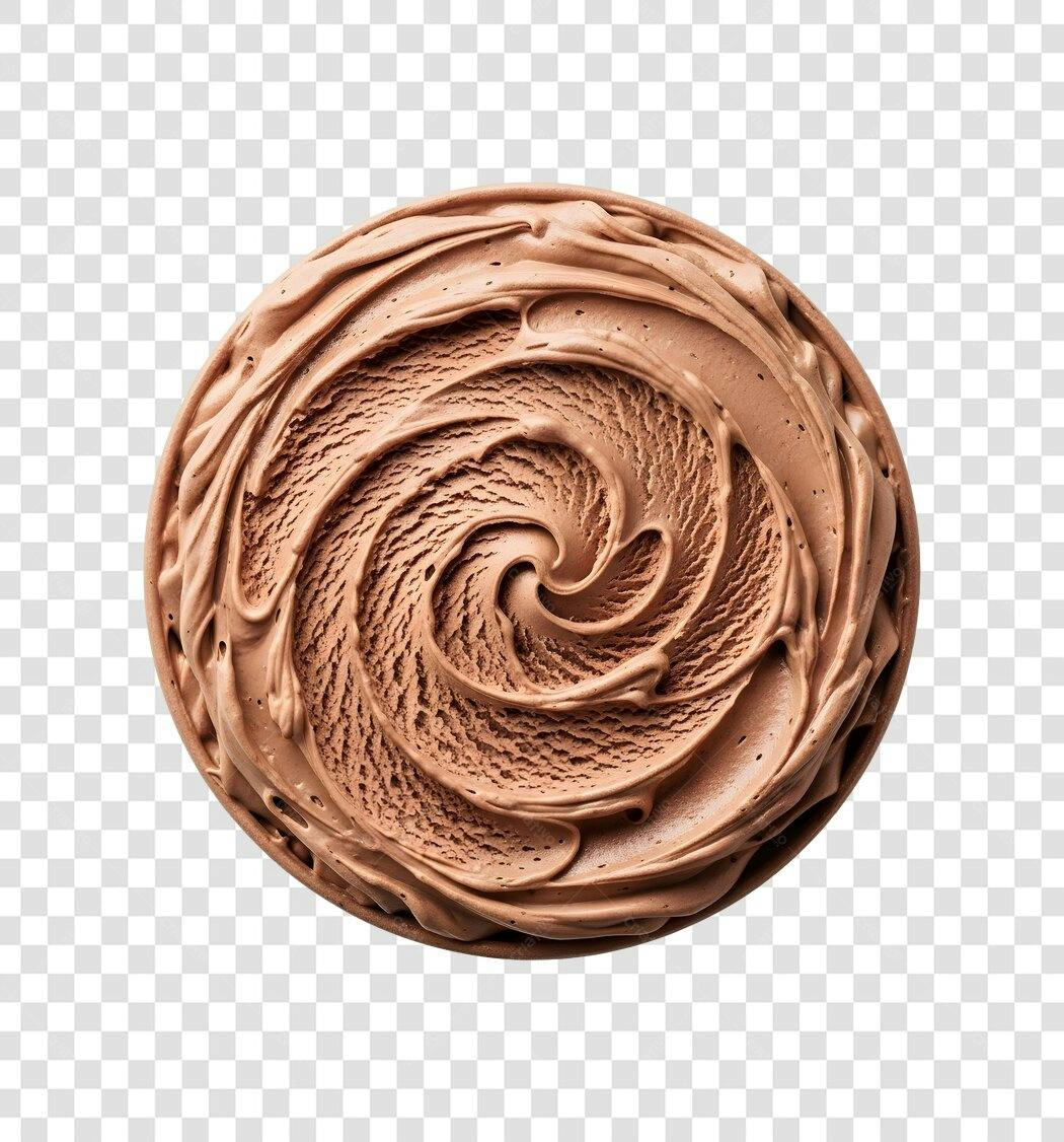 Foto Recortada Sorvete Chocolate Bola Redonda PNG Fundo Transparente