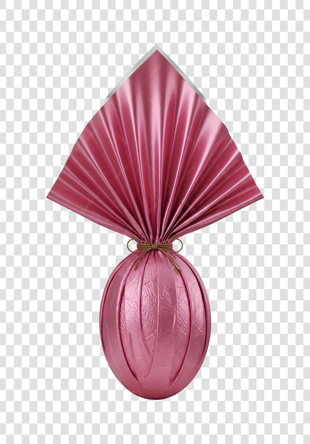 Foto Recortada Ovo de Páscoa Rosa Embalado PNG Fundo Transparente
