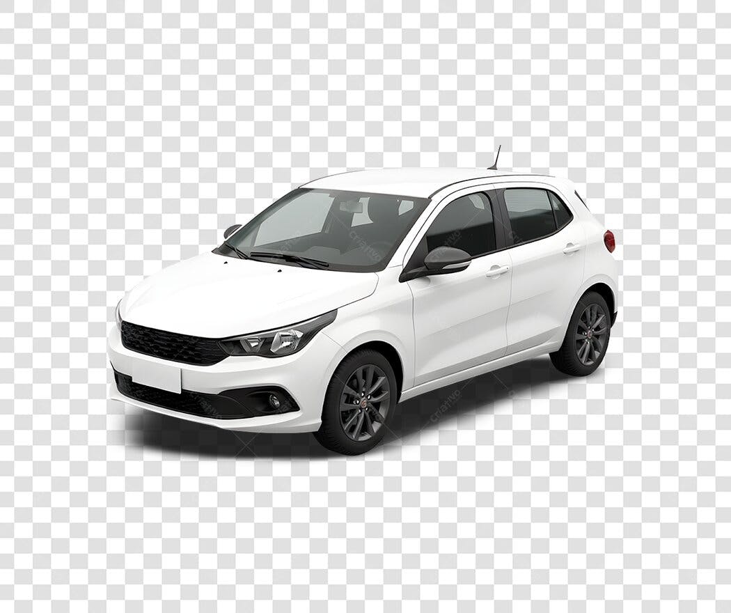 Foto Recortada Carro Branco Fiat Argo PNG Fundo Transparente