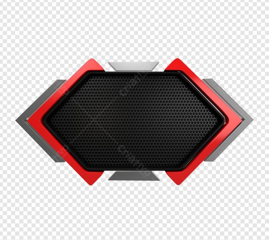 Banner Gamer Hexágono Vermelho e Preto PSD Editável