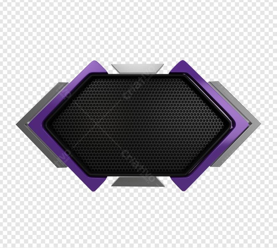Banner Gamer Hexágono Roxo Fundo Transparente PSD Editável