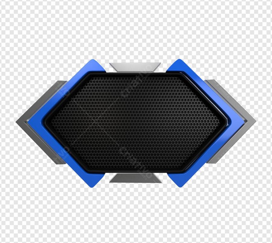 Banner Gamer Hexagonal Azul e Preto PSD Editável