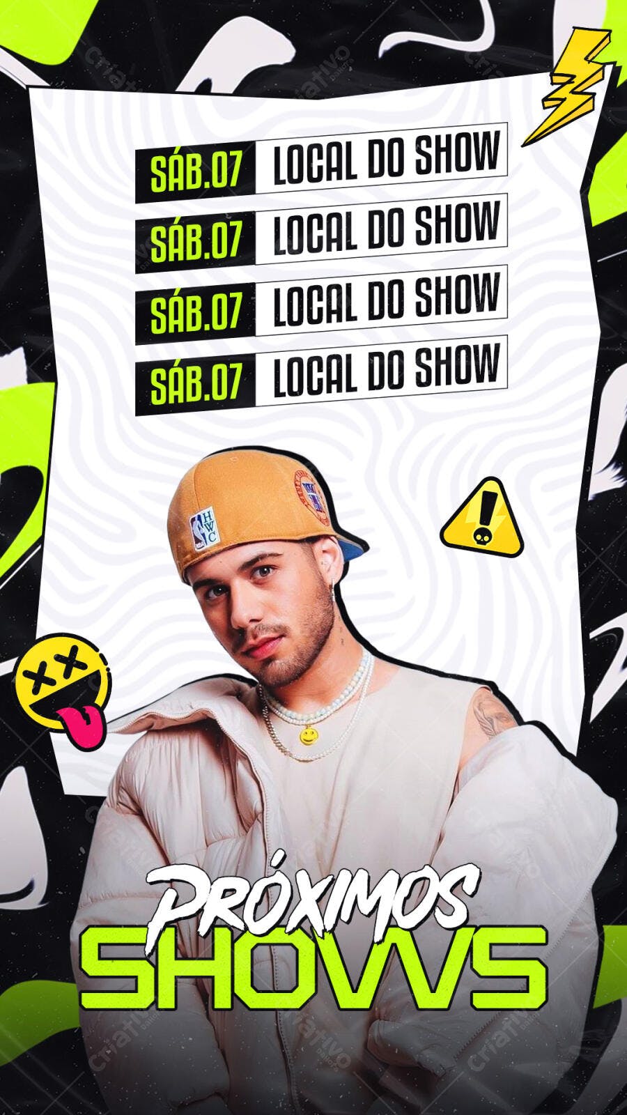 Story Instagram Próximos Shows Eventos PSD Editável