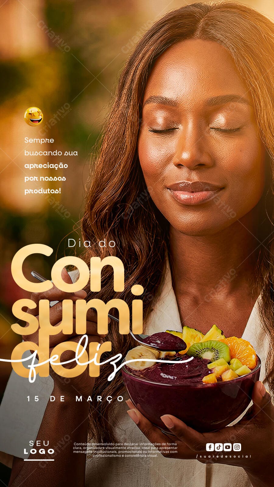 Story Dia do Consumidor Açaí Frutas PSD Editável