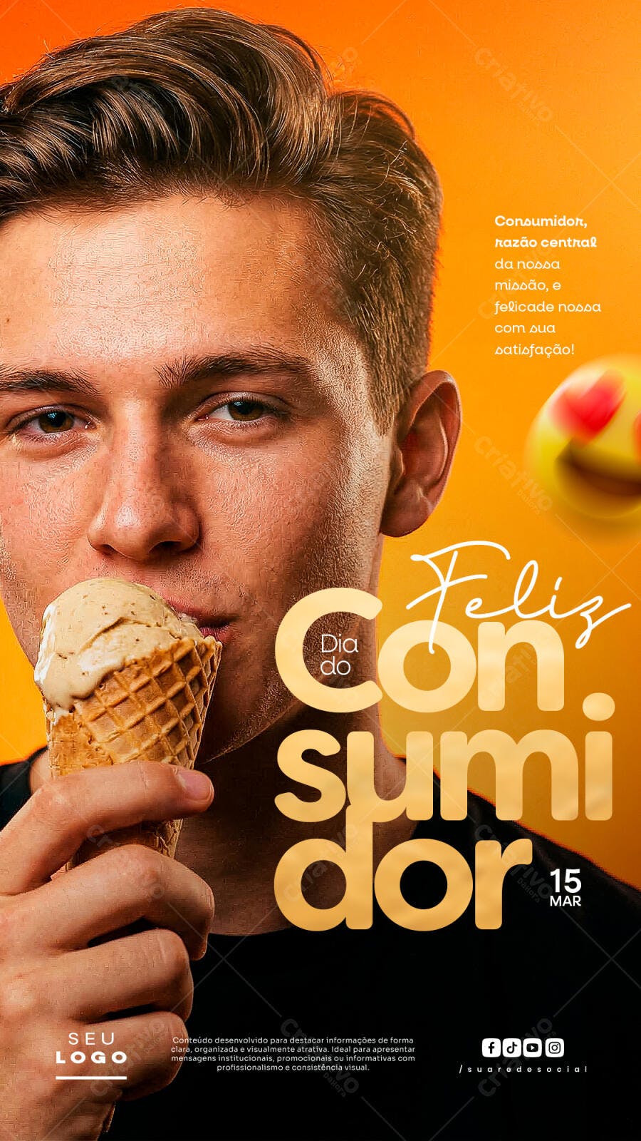 Story Dia do Consumidor Sorveteria Março PSD Editável