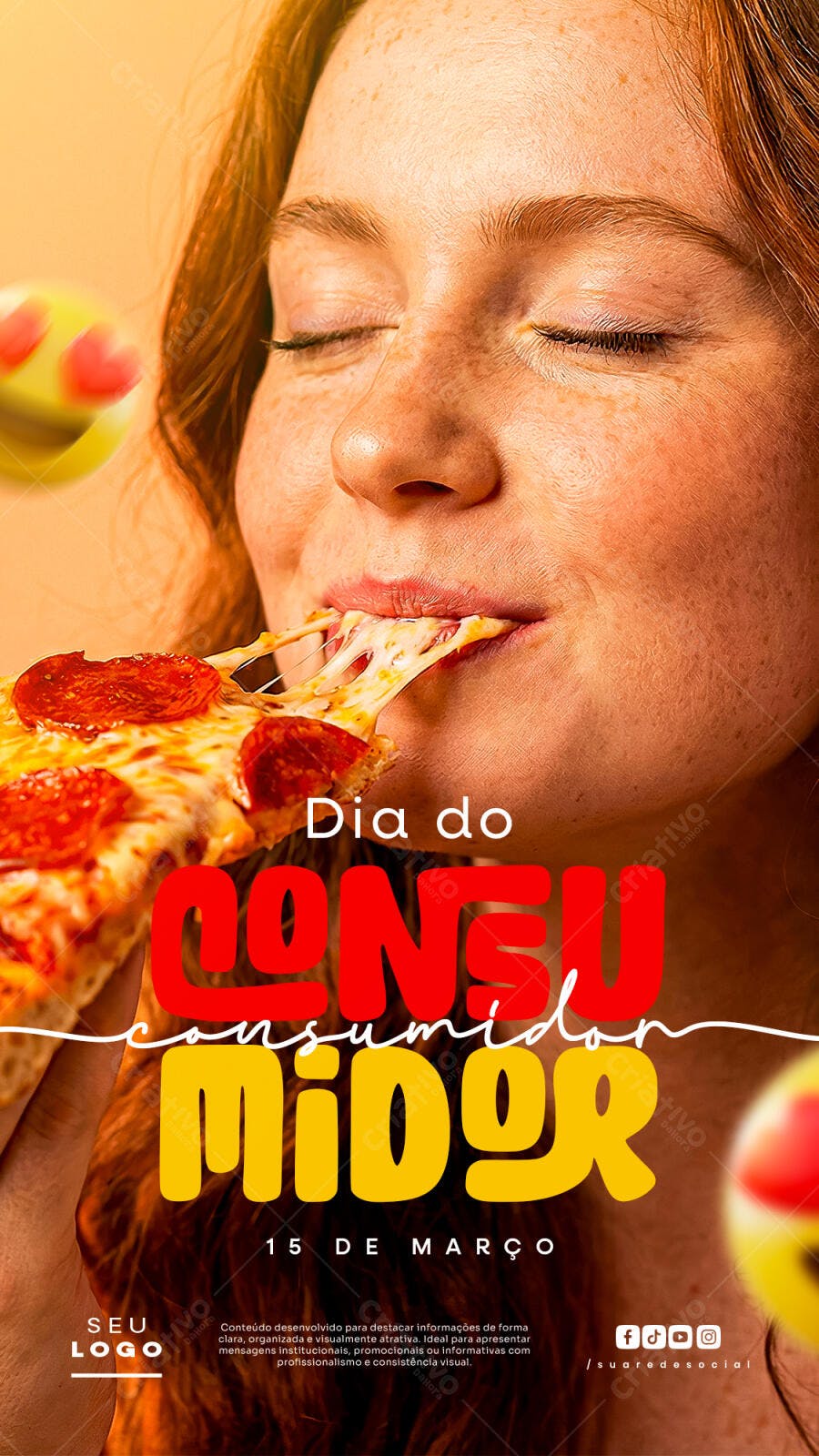 Story Dia do Consumidor 15 de Março Pizzaria PSD Editável