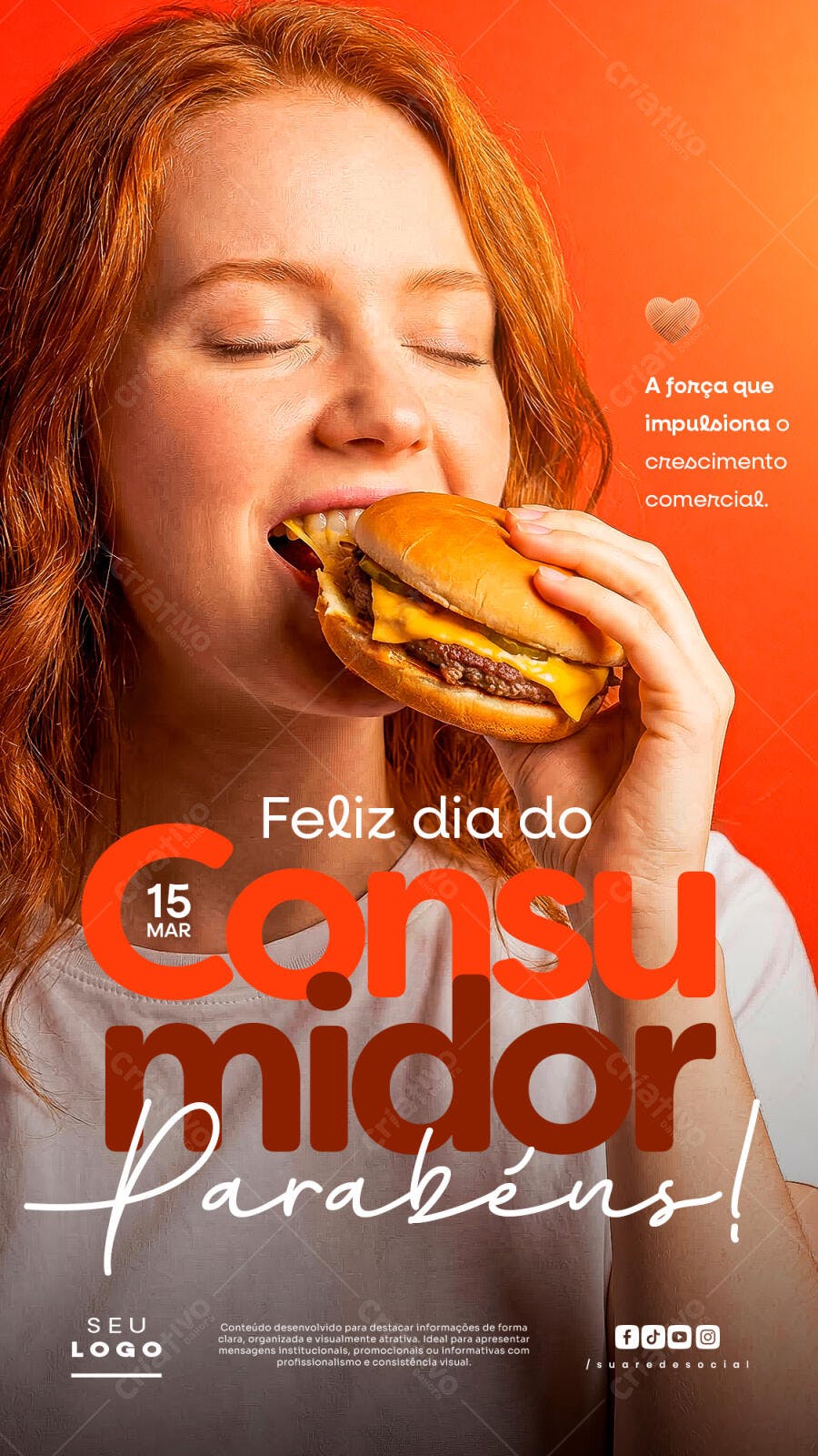 Story Dia do Consumidor Hamburgueria PSD Editável