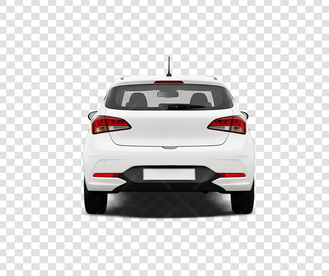 Foto Recortada Carro Branco Hatch Traseira PNG Fundo Transparente