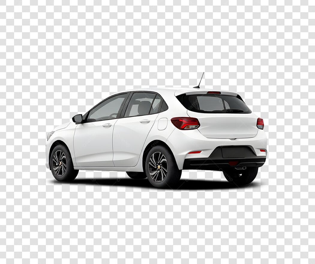Foto Recortada Carro Branco Hatchback PNG Fundo Transparente