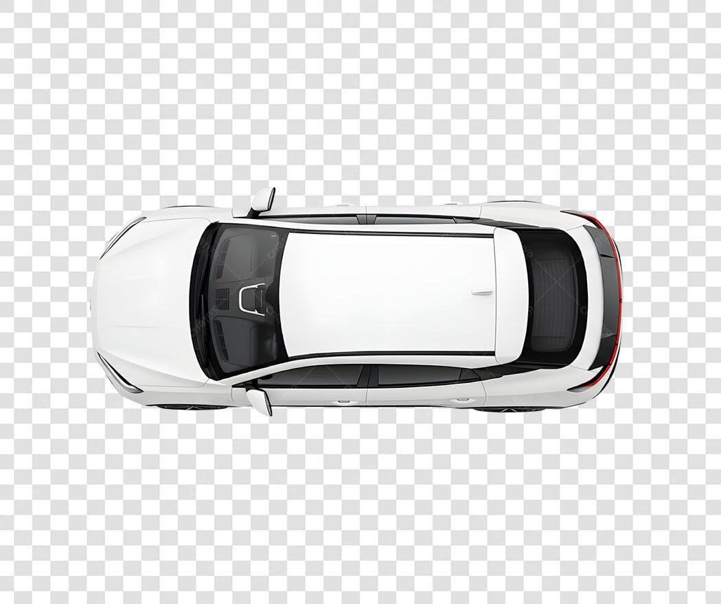 Foto Recortada Carro Branco Vista Superior PNG Fundo Transparente