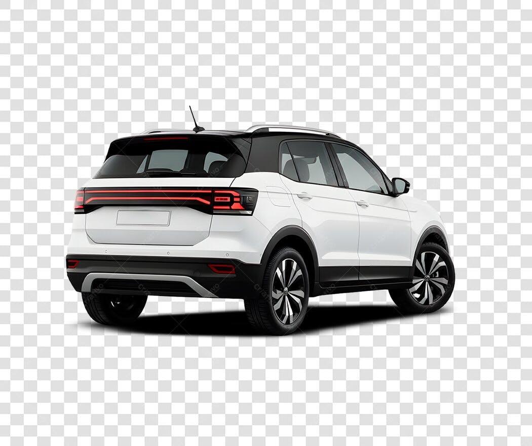 Foto Recortada Carro SUV Branco Traseira PNG Fundo Transparente