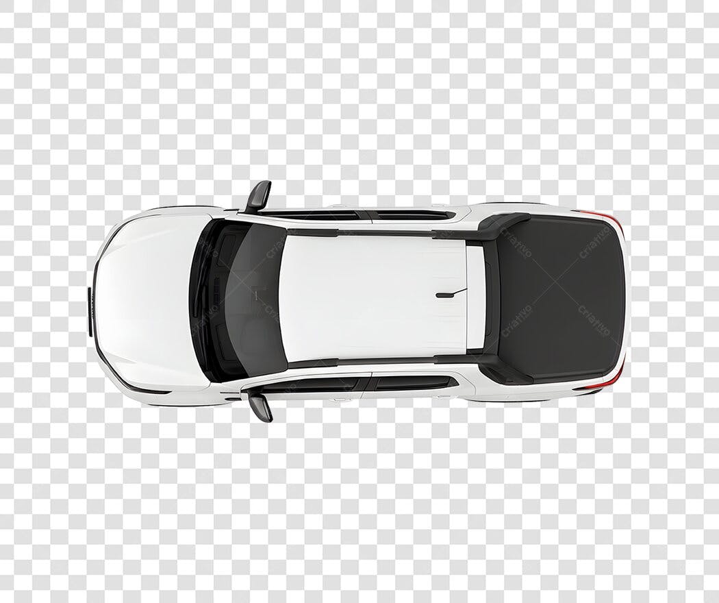 Foto Recortada Carro Branco Vista Superior PNG Fundo Transparente