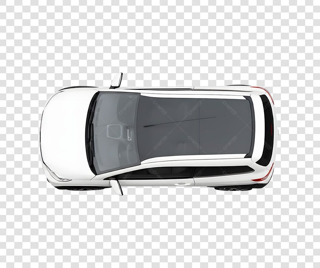 Foto Recortada Carro Branco Vista Superior PNG Fundo Transparente