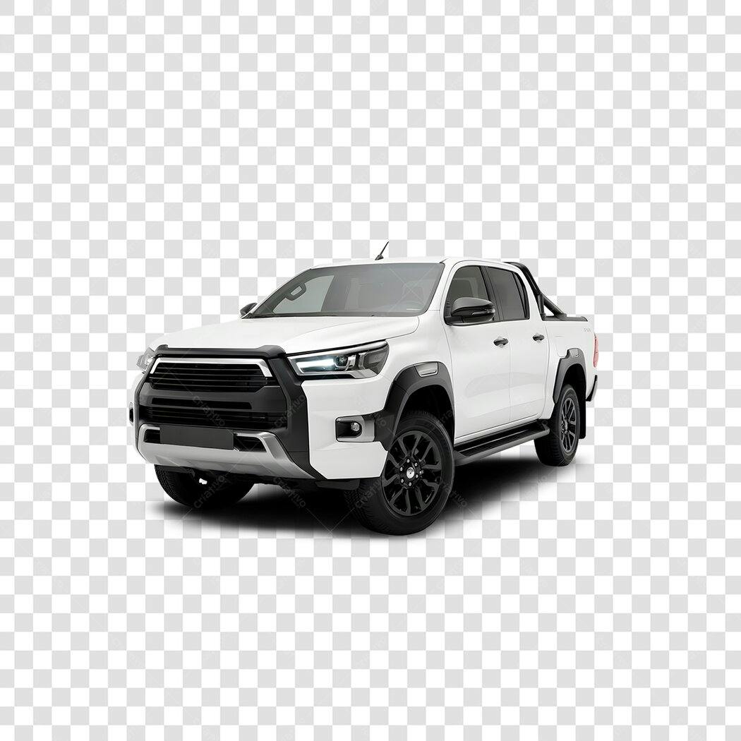 Foto Recortada Caminhonete Branca Toyota Hilux PNG Fundo Transparente
