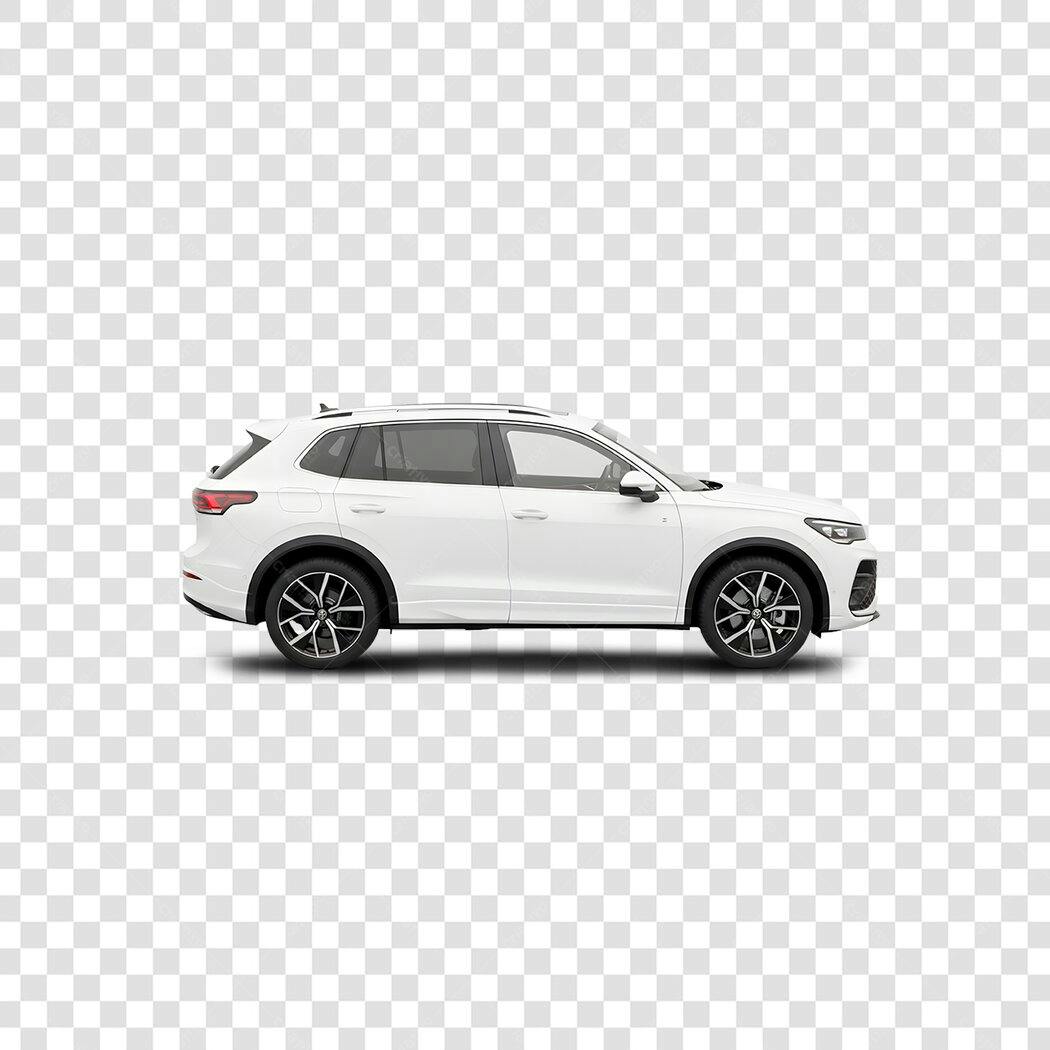 Foto Recortada Carro SUV Branco Lateral PNG Fundo Transparente