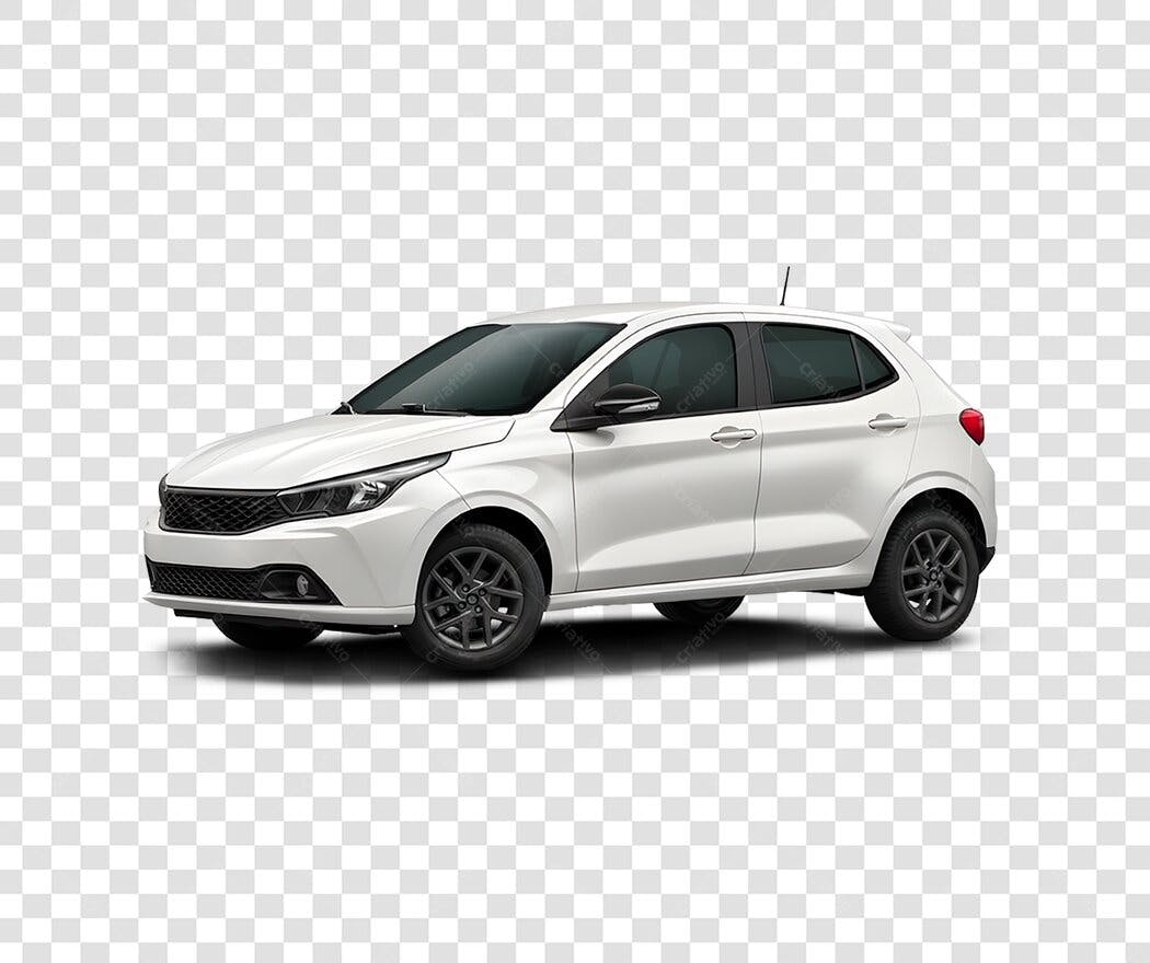 Foto Recortada Carro Branco Fiat Argo PNG Fundo Transparente