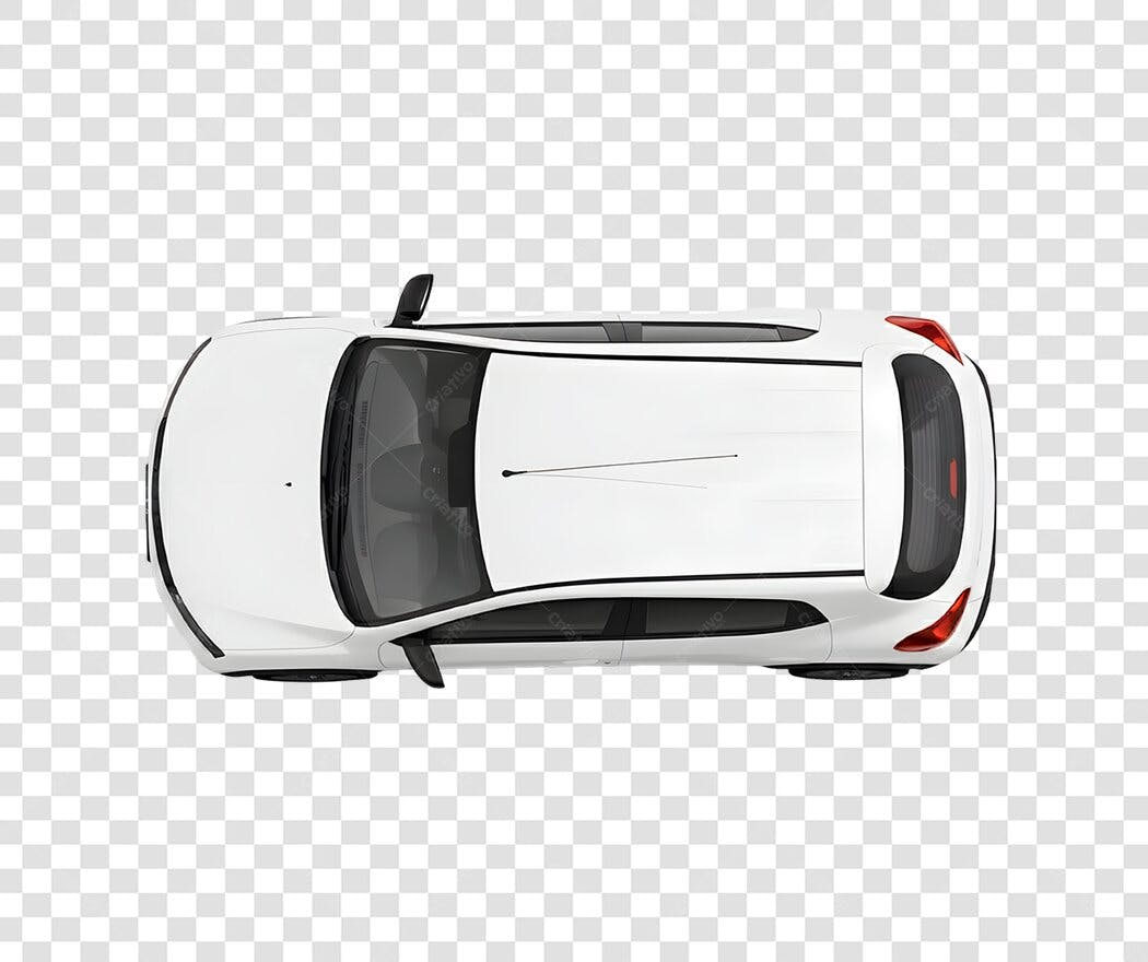 Foto Recortada Carro Branco Vista Superior PNG Fundo Transparente