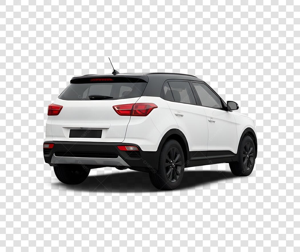 Foto Recortada Carro SUV Branco Traseira PNG Fundo Transparente