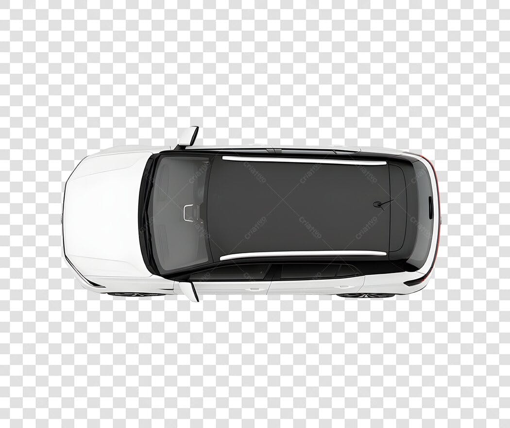 Foto Recortada Carro SUV Branco Vista Superior PNG Fundo Transparente