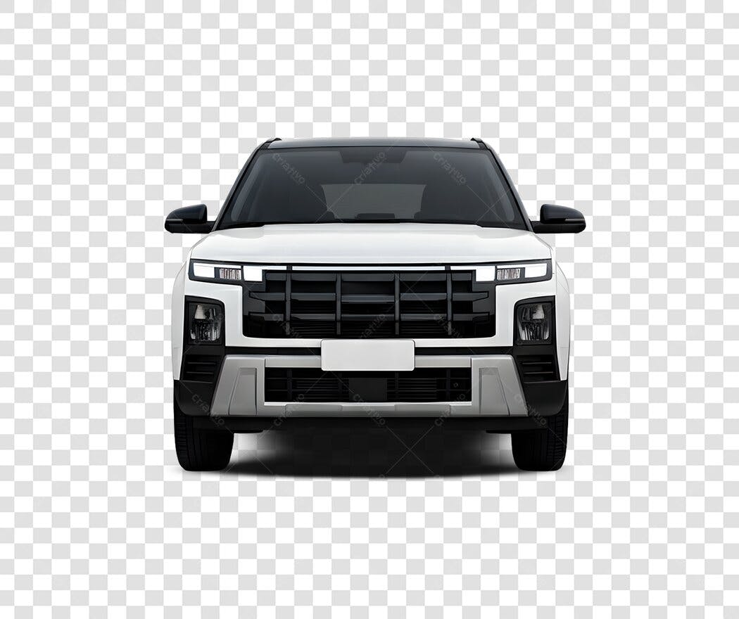 Foto Recortada Carro SUV Branco Frente PNG Fundo Transparente