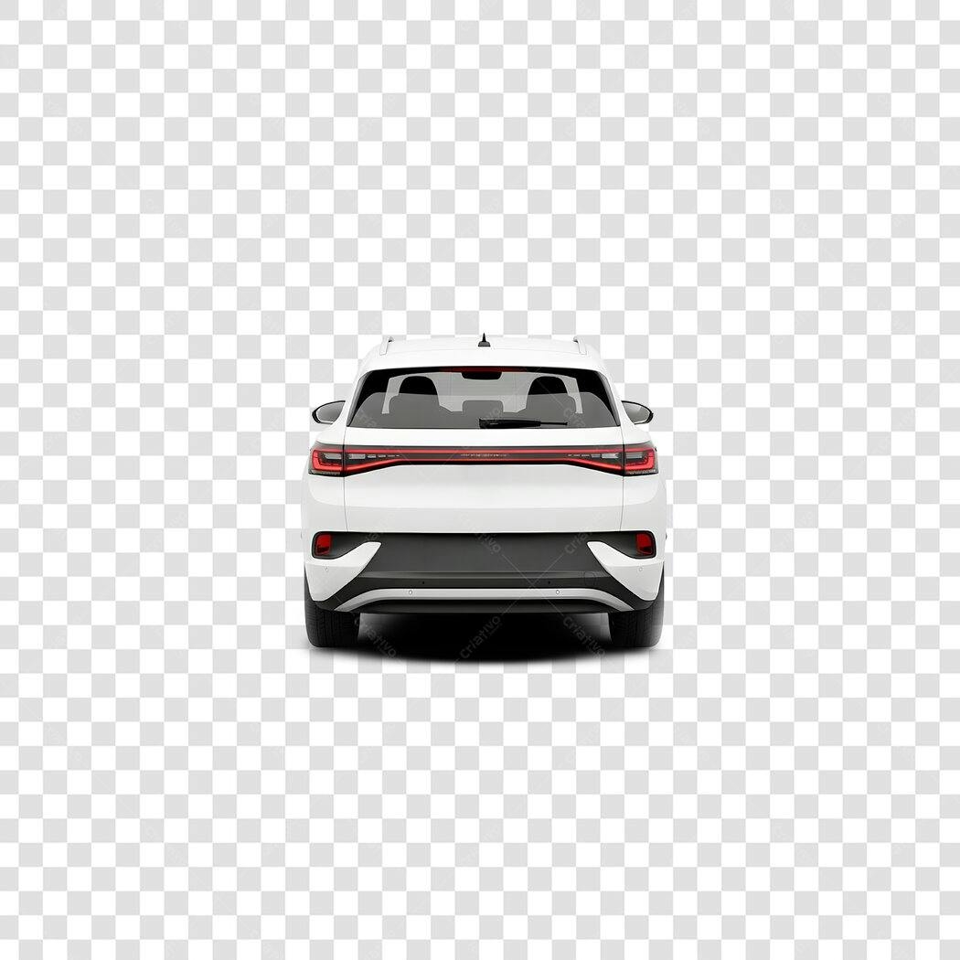 Foto Recortada Carro SUV Branco Traseira PNG Fundo Transparente