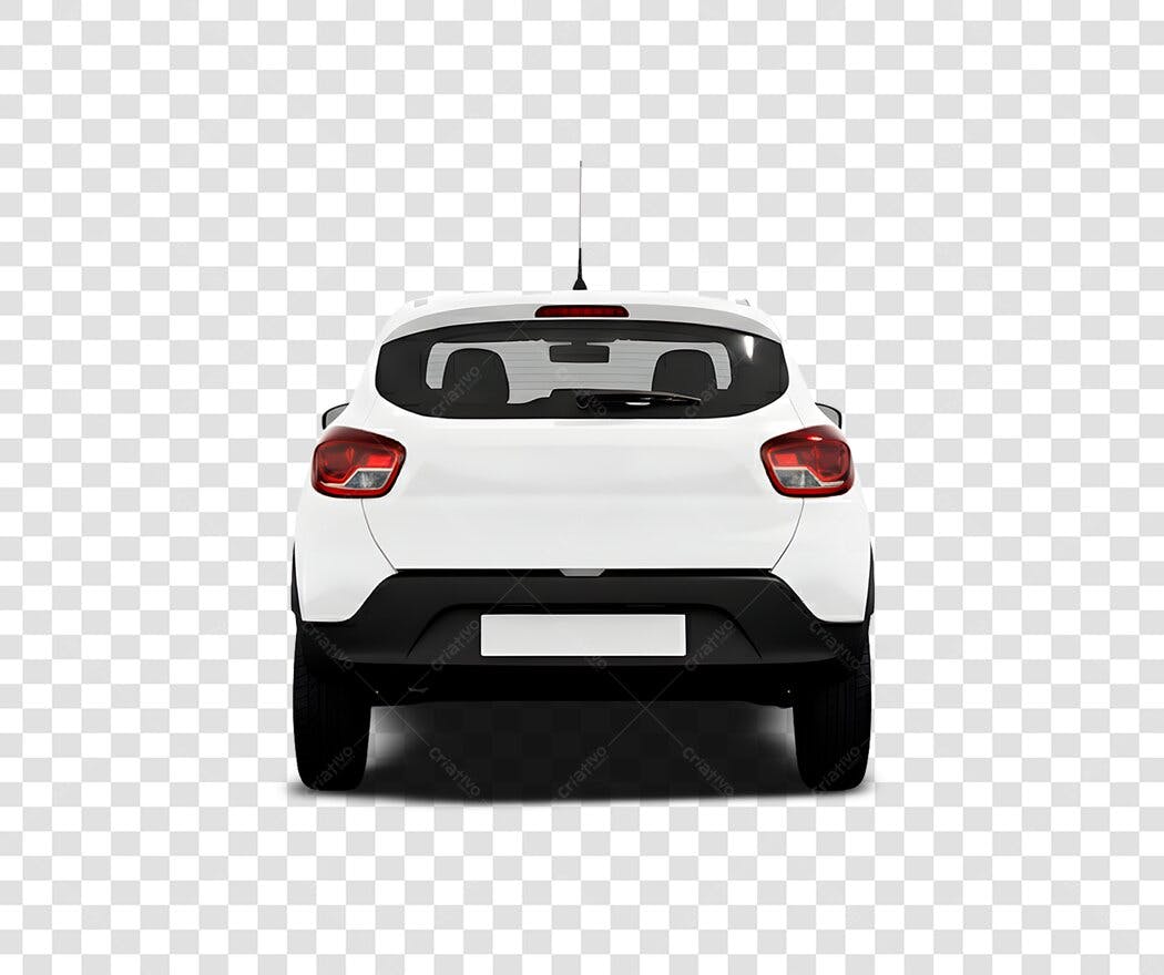 Foto Recortada Carro Branco SUV Traseira PNG Fundo Transparente