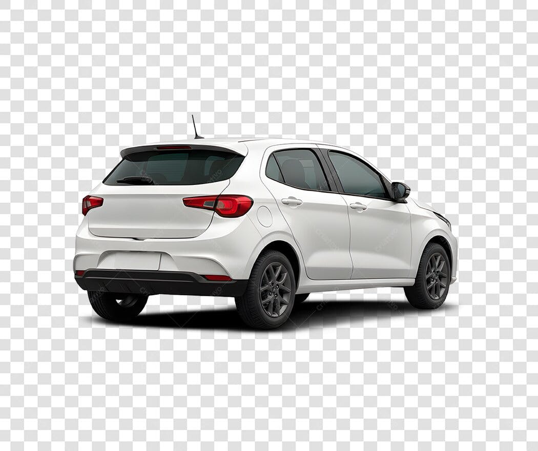 Foto Recortada Carro Branco Hatch Traseira PNG Fundo Transparente