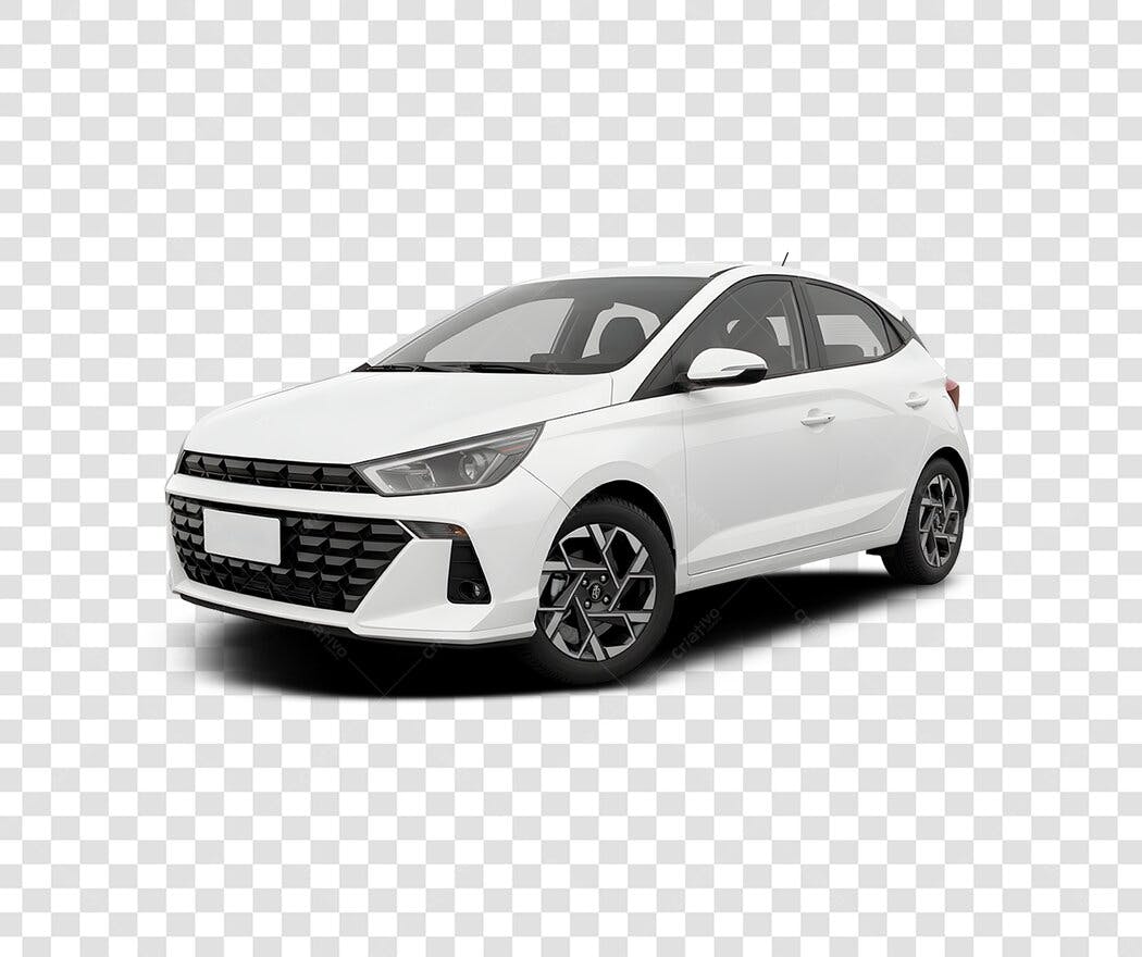 Foto Recortada Carro Branco Hyundai HB20 PNG Fundo Transparente