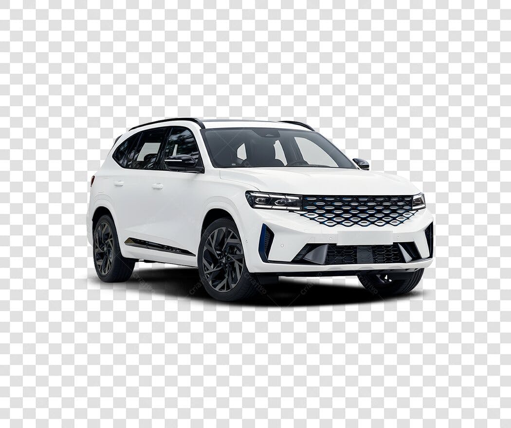 Foto Recortada Carro SUV Branco Moderno PNG Fundo Transparente