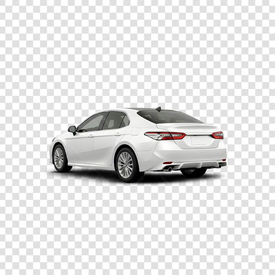 Foto Recortada Carro Sedan Branco PNG Fundo Transparente